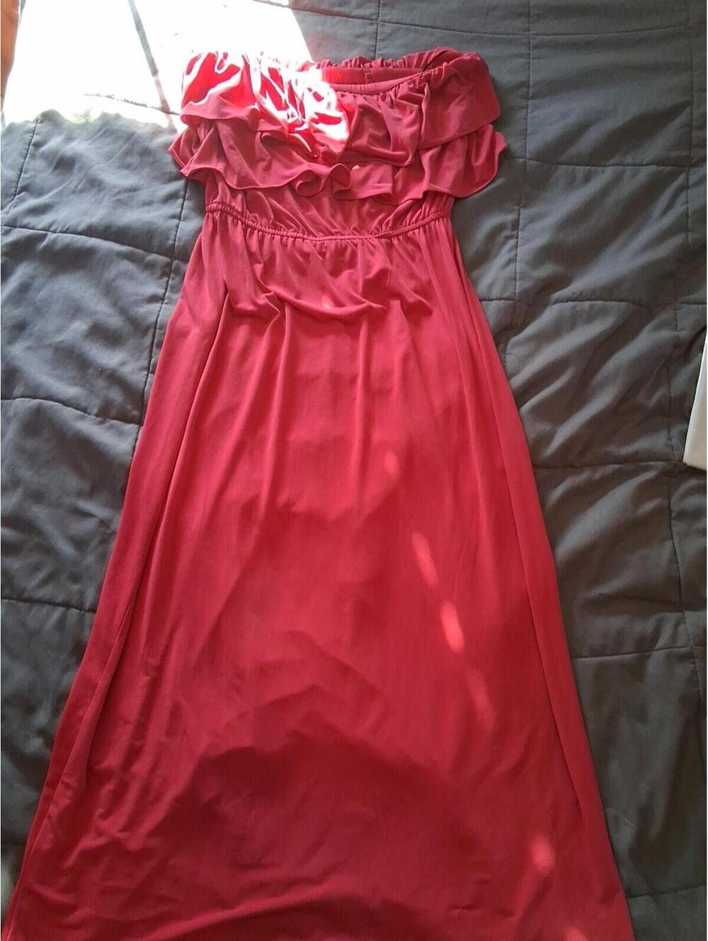 Suzi Chin dress 4 Salmon Sleeveless Maxi Dress Ruffle A2